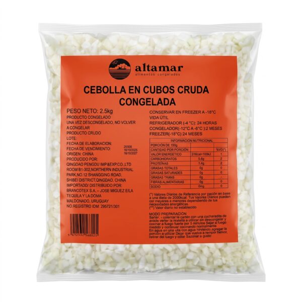 Cebolla en Cubos Congelada Familiar2,5 Kg