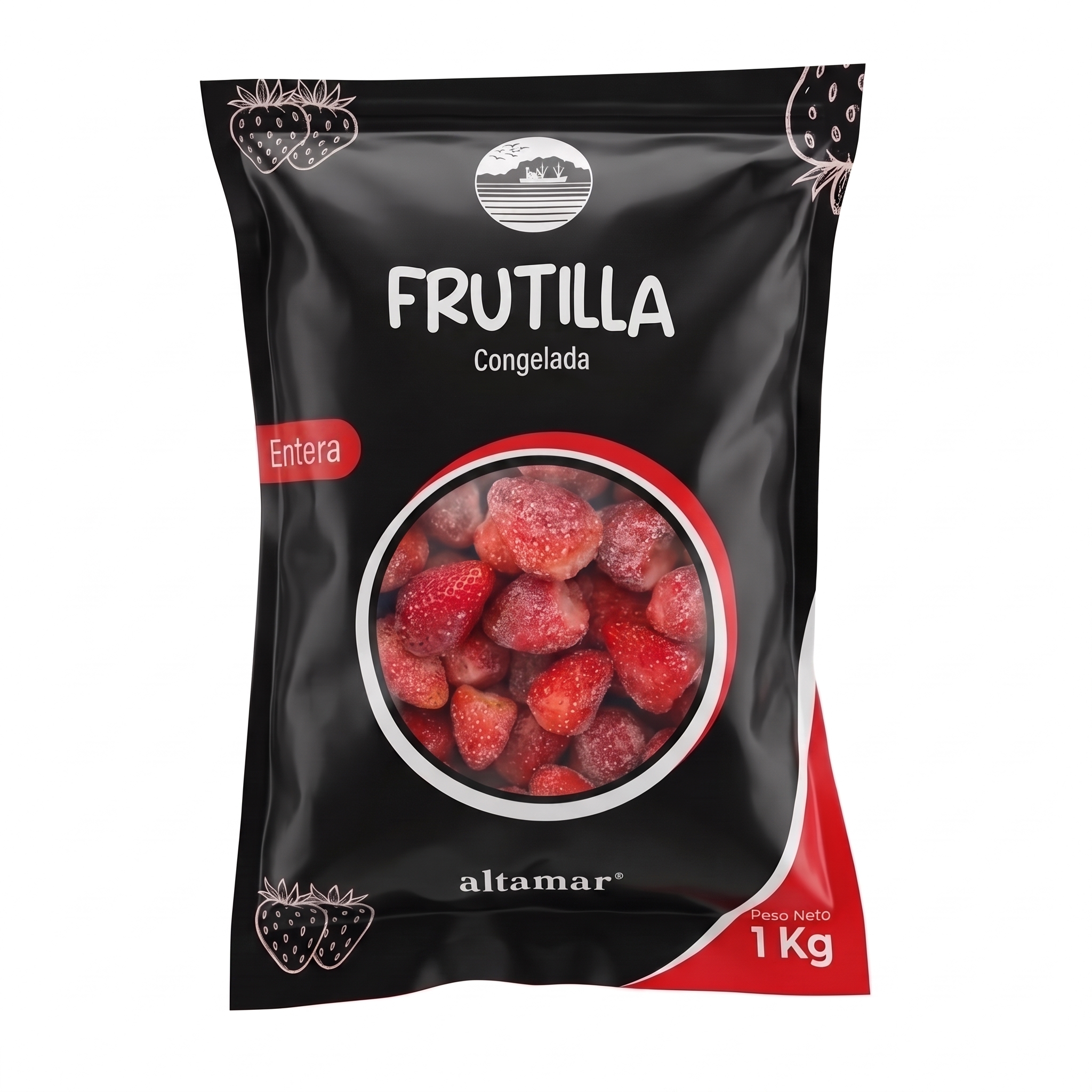 106 Frutillas Enteras Grado A Congeladas 1Kg - Imagen 1